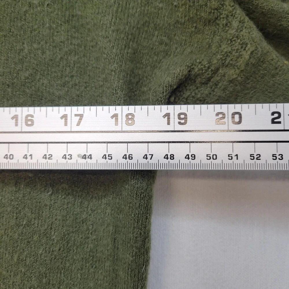 J.Crew Turtleneck Sweater Women XS Green Merino Wool‎ Alpaca Blend Side Slit